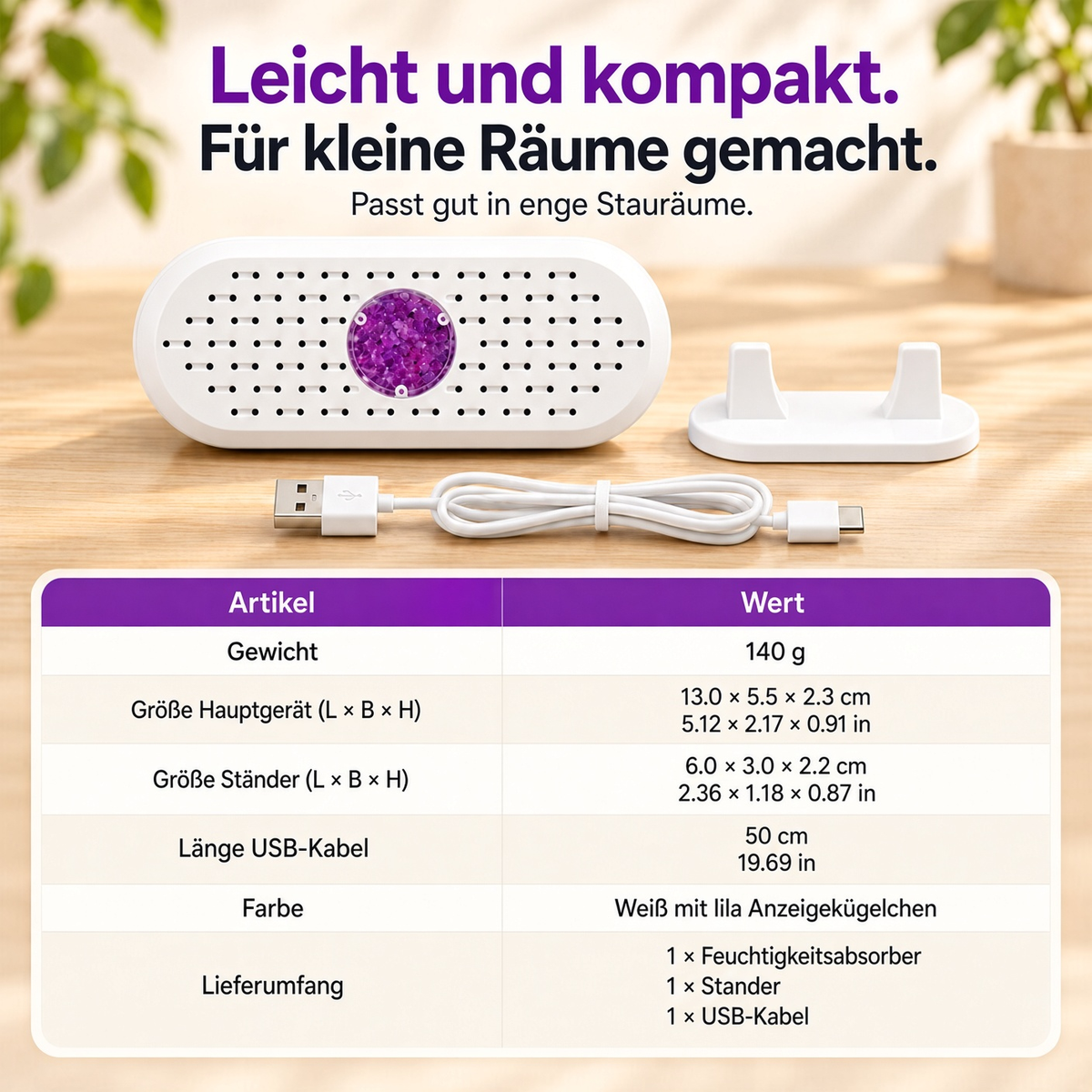 🔥 50% Rabatt ⏰ Wiederverwendbarer Luftentfeuchter – Tragbarer Feuchtigkeitsabsorber für Zuhause, Kleiderschrank & Badezimmer