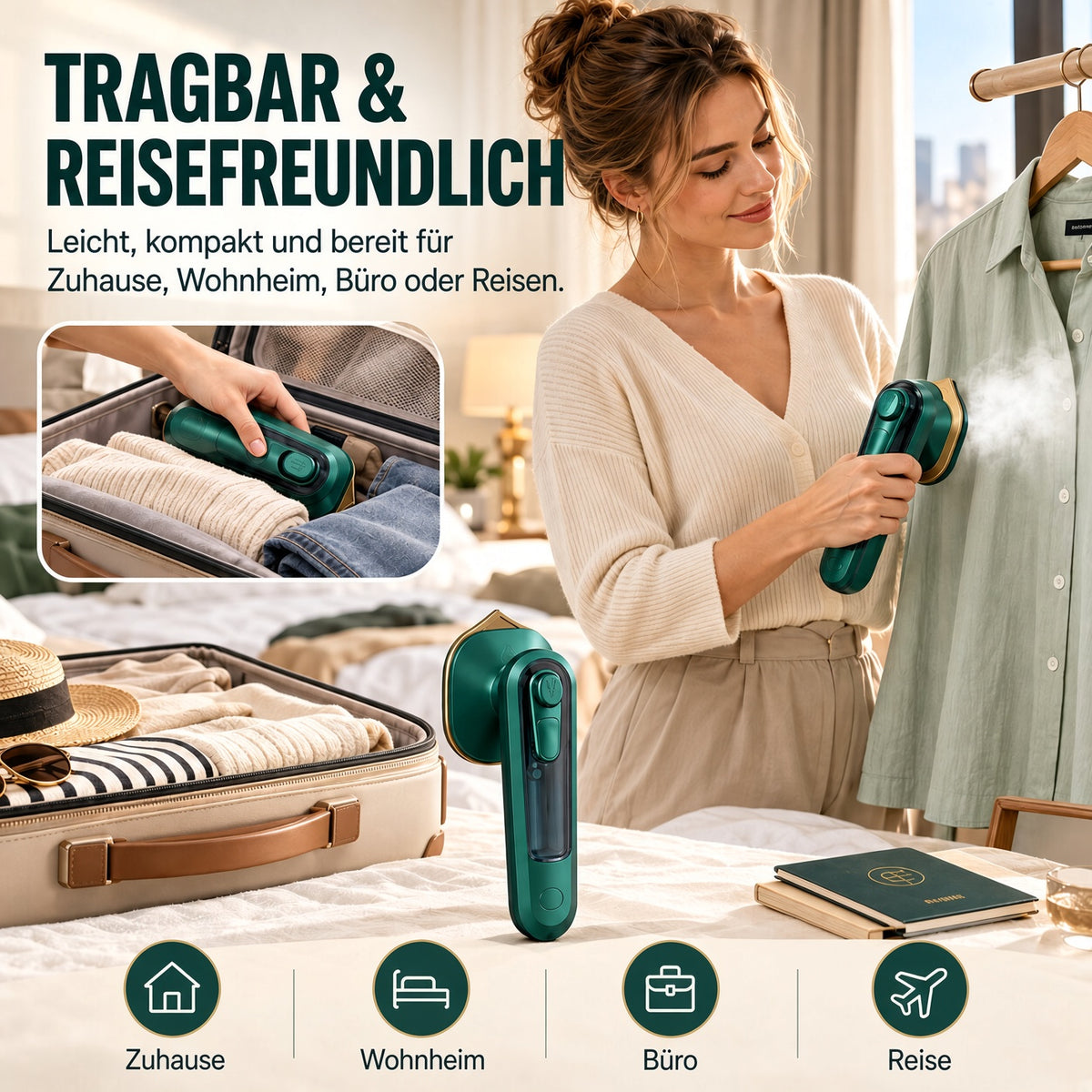 🔥 40% Rabatt – Nur für kurze Zeit! ⏰ ✨ Tragbares Dampfbügeleisen mit schnellem Aufheizen 💨 Nass- & Trockenbügeln für Zuhause und Reisen