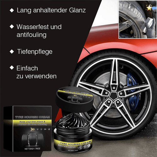 🛞✨ Hochleistungs-Reifen- & Felgenwachs – Tiefschwarzer Glanz, UV-Schutz & Langzeitversiegelung🚘✨