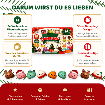 Squishy Dumpling Adventskalender 2026|24 einzigartige Knödel-Squishys, tausende Bestellungen weltweit, limitierte Auflage