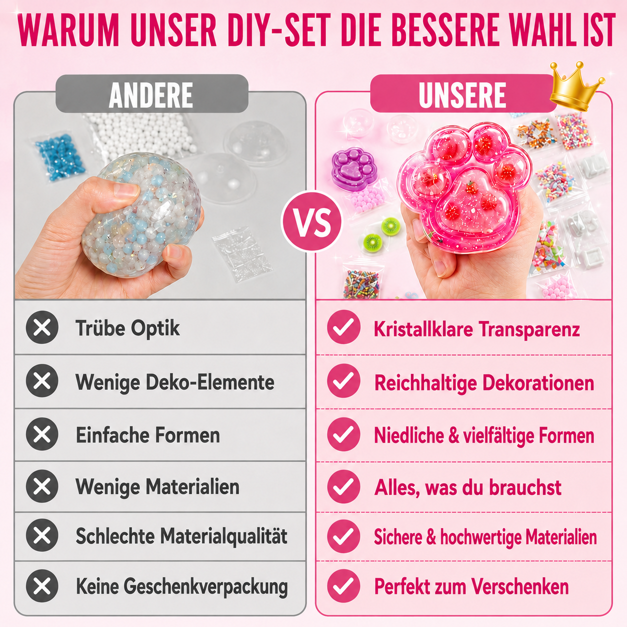 🎁DIY-Bausatz für ein „Fried Ice“-Squishy-Spielzeug mit Katzenkrallen-Motiv für Kinder