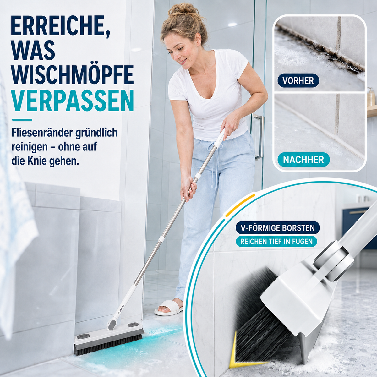upsell🔥Letzter Tag Sonderangebot🔥180° drehbare Fugenreinigungsbürste – Ausziehbares und verstellbares, freihändiges Reinigungswerkzeug, geeignet für Fenster, Schiebetüren, enge Fugen und die gründliche Reinigung des gesamten Hauses.
