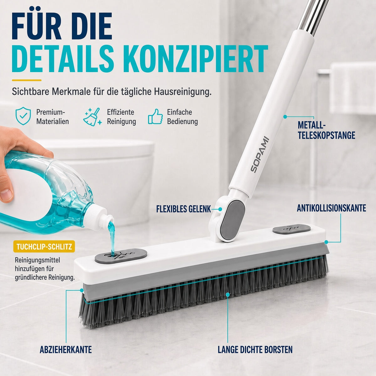 upsell🔥Letzter Tag Sonderangebot🔥180° drehbare Fugenreinigungsbürste – Ausziehbares und verstellbares, freihändiges Reinigungswerkzeug, geeignet für Fenster, Schiebetüren, enge Fugen und die gründliche Reinigung des gesamten Hauses.