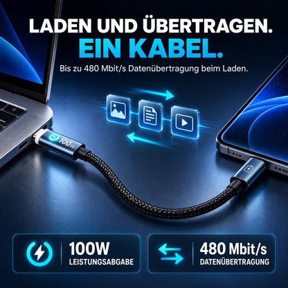 🔋100W USB Schnellladekabel –Schützen Sie Ihren Handyakku vor Beschädigung, Überhitzung und Kabelbruch | geeignet für alle elektronischen Geräte