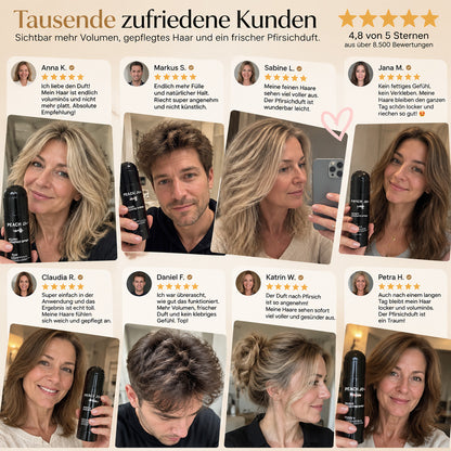 🏆🎁50% RABATT!✨🍑Haar‑Volumen‑Spray mit Pfirsichduft – Fülle & Halt ohne Verkleben – Ideal für feines & glattes Haar 💨