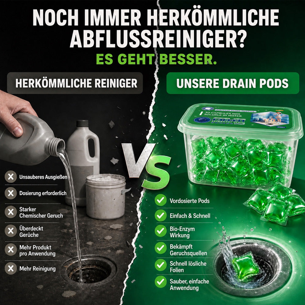🏠💧 48 % Rabatt! Abfluss‑Deodorant‑Tabs – Bio‑Enzym‑Formel neutralisiert Gerüche direkt an der Quelle. Sofortiger Frischeduft, ohne aggressive Chemikalien. Verabschieden Sie sich von unangenehmen Gerüchen. 🚰✅