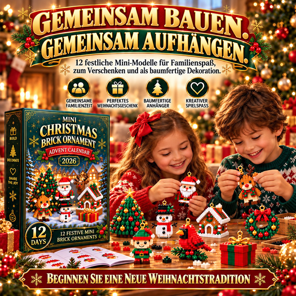 upsell⏳ Nur heute 49 % sparen – 🎄 12-Tage-Mini-Weihnachts-Bauset zum Selberbauen | 12 einzigartige, festliche Bausets mit Aufhängeschlaufen – perfekt zum Schmücken von Weihnachtsbäumen, Kränzen und festlichen Dekorationen 🧱