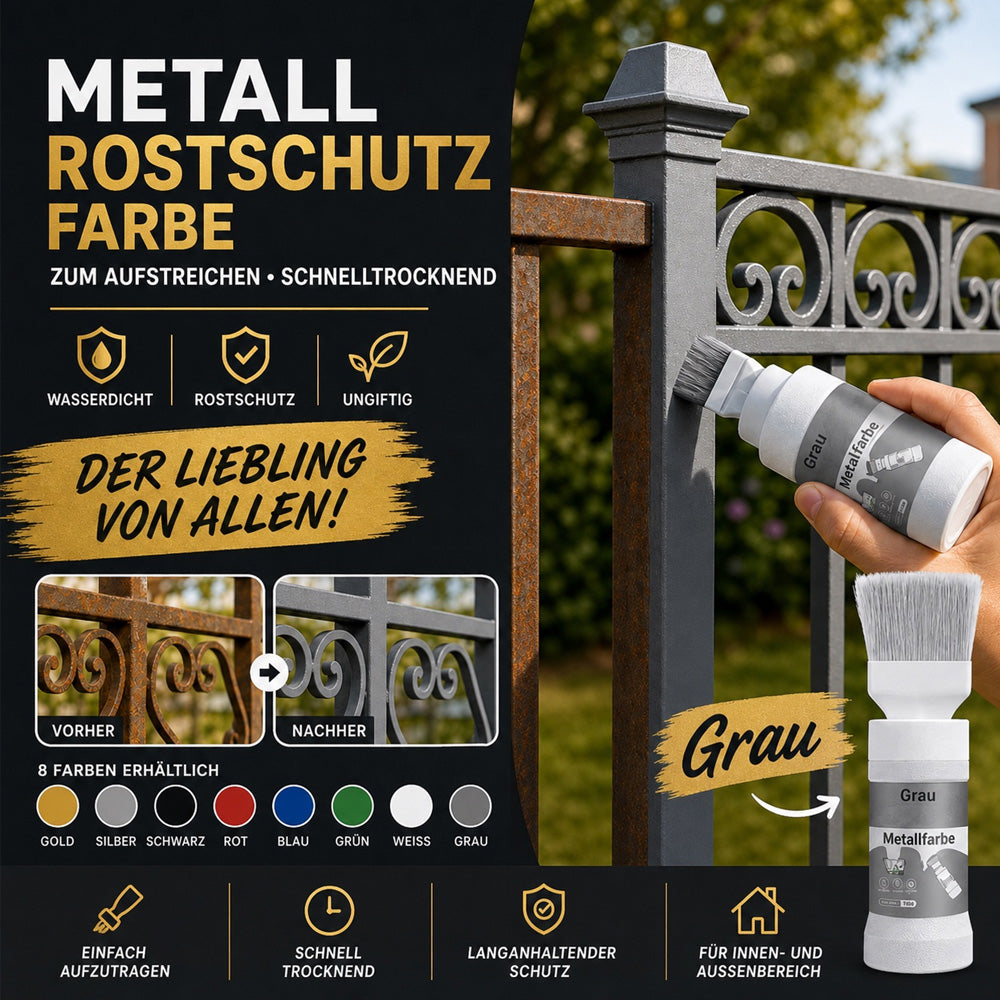 🥳50% RABATT｜Über 50.000 verkauft! Wasserbasierende Metallic-Silberfarbe mit integriertem Pinsel, überdeckt Kratzer und Flecken, frischt Ihr Zuhause auf