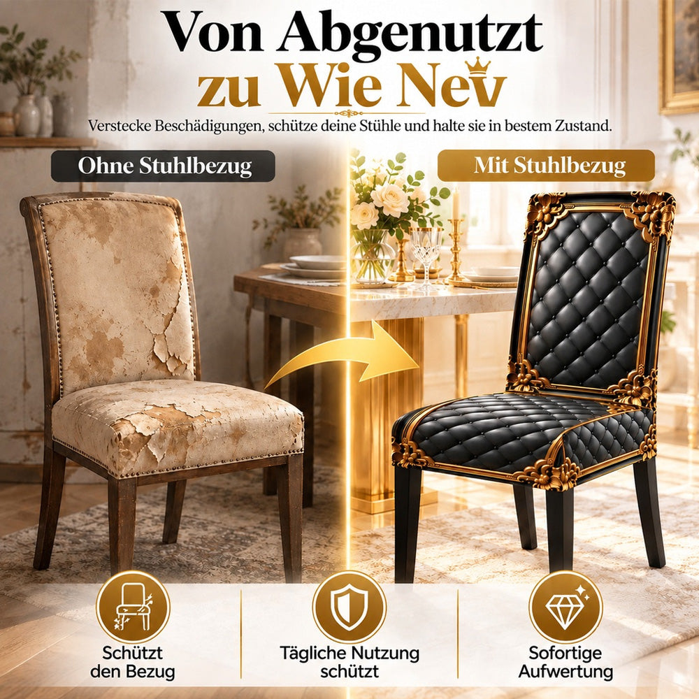 🌸 50 % Rabatt! Elegante Barock-Stuhlhusse – Elastischer Stretch-Bezug für Esszimmerstühle, Edles Design für stilvolle Hochzeiten & Zuhause