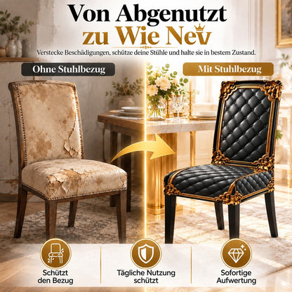 🌸 50 % Rabatt! Elegante Barock-Stuhlhusse – Elastischer Stretch-Bezug für Esszimmerstühle, Edles Design für stilvolle Hochzeiten & Zuhause