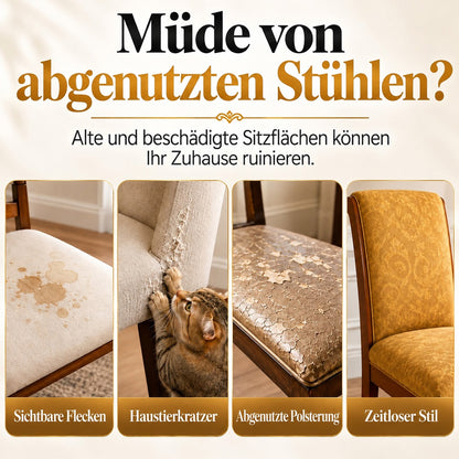 🌸 50 % Rabatt! Elegante Barock-Stuhlhusse – Elastischer Stretch-Bezug für Esszimmerstühle, Edles Design für stilvolle Hochzeiten & Zuhause