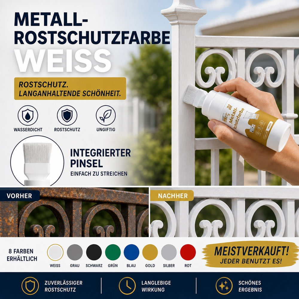 🥳50% RABATT｜Über 50.000 verkauft! Wasserbasierende Metallic-Silberfarbe mit integriertem Pinsel, überdeckt Kratzer und Flecken, frischt Ihr Zuhause auf