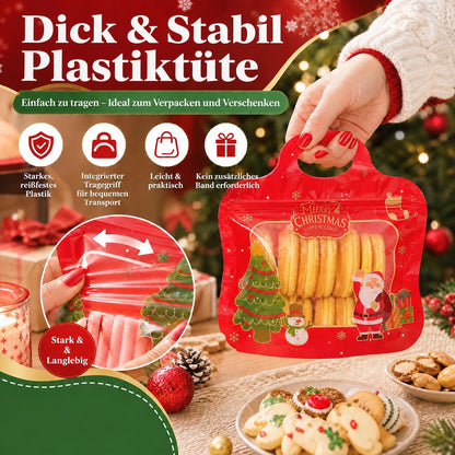 💖 NUR HEUTE: 50 % RABATT! 🎁 Einfach befüllen, einfach verschließen – Weihnachtliche selbstverschließende Geschenktüten mit Weihnachtsmann- & Schneemann-Motiv 🎄 Ideal für Plätzchen, Schokolade & kleine Geschenke 🎅⛄