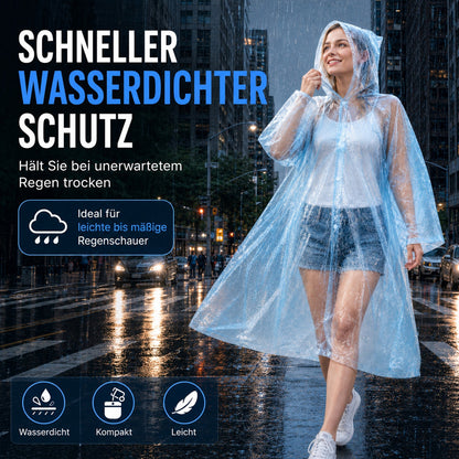 🌧️ 50% RABATT! Taschengroßer Notfall-Regenponcho, kugelverpackt, wasserdichter Regenschutz für Reisen, Wandern & Outdoor
