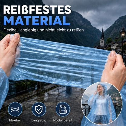 🌧️ 50% RABATT! Taschengroßer Notfall-Regenponcho, kugelverpackt, wasserdichter Regenschutz für Reisen, Wandern & Outdoor