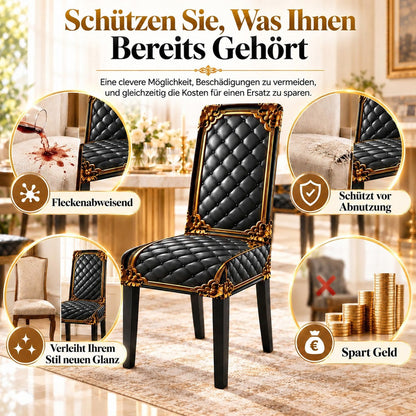 🌸 50 % Rabatt! Elegante Barock-Stuhlhusse – Elastischer Stretch-Bezug für Esszimmerstühle, Edles Design für stilvolle Hochzeiten & Zuhause