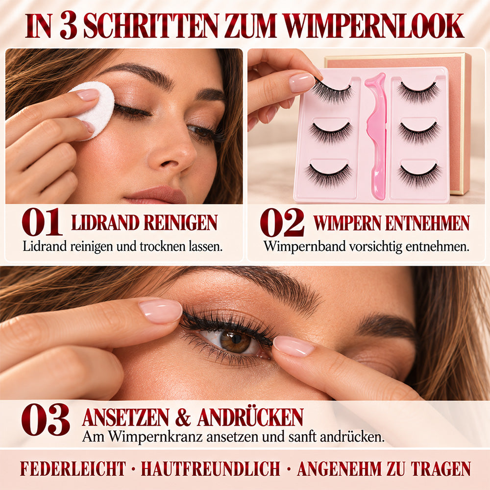🌺Glue-Free Self-Adhesive Lashes – 3-Second, Natural & Reusable