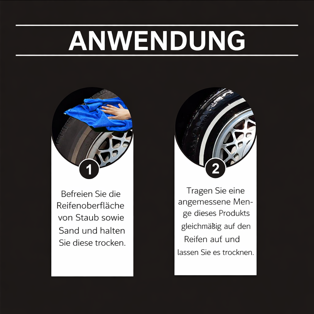 🛞✨ Hochleistungs-Reifen- & Felgenwachs – Tiefschwarzer Glanz, UV-Schutz & Langzeitversiegelung🚘✨