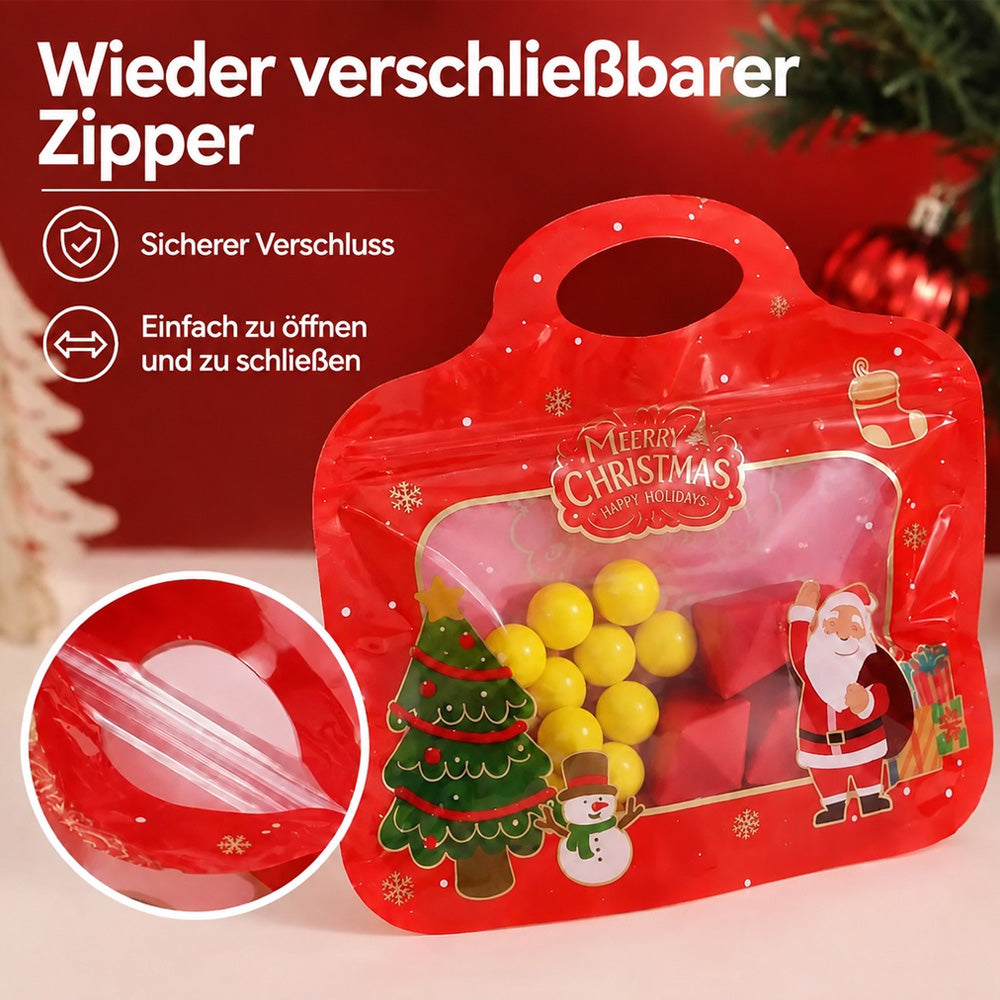 💖 NUR HEUTE: 50 % RABATT! 🎁 Einfach befüllen, einfach verschließen – Weihnachtliche selbstverschließende Geschenktüten mit Weihnachtsmann- & Schneemann-Motiv 🎄 Ideal für Plätzchen, Schokolade & kleine Geschenke 🎅⛄