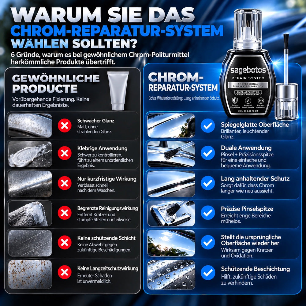 🚗Chrome-Polierstift🖋️ – 💥Verleiht Auto, Motorrad & Haushalt neuen Glanz, lässt matte & angelaufene Metallflächen in Sekunden gepflegter aussehen und schützt langanhaltend vor Wasser, Flecken, Salz & erneutem Anlaufen✨