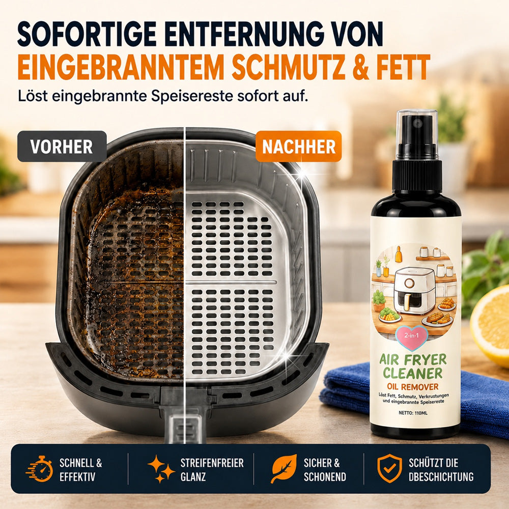 🔥 50 % Rabatt! ✨ 2-in-1-Reinigungs- und Entfettungsspray für Heißluftfritteusen🧼🎁
