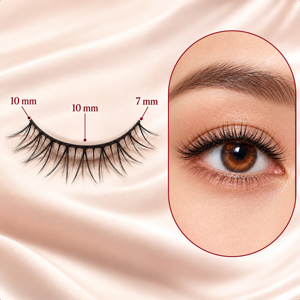 🌺Selbstklebende falsche Wimpern – Kein Kleber, 3-Sekunden-Anwendung, Natürlich & Wiederverwendbar