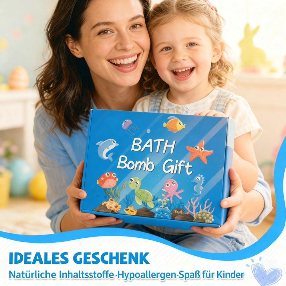 🛁 [12-teiliges Geschenkset mit Badekugeln für Kinder 💙] – 12 Tage lang jeden Tag eine neue Überraschung aus der Unterwasserwelt! 🐳 🎁