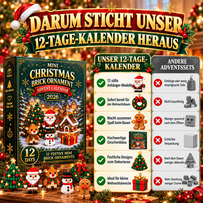 upsell⏳ Nur heute 49 % sparen – 🎄 12-Tage-Mini-Weihnachts-Bauset zum Selberbauen | 12 einzigartige, festliche Bausets mit Aufhängeschlaufen – perfekt zum Schmücken von Weihnachtsbäumen, Kränzen und festlichen Dekorationen 🧱