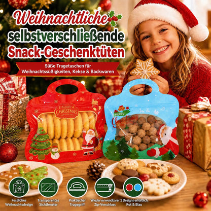 💖 NUR HEUTE: 50 % RABATT! 🎁 Einfach befüllen, einfach verschließen – Weihnachtliche selbstverschließende Geschenktüten mit Weihnachtsmann- & Schneemann-Motiv 🎄 Ideal für Plätzchen, Schokolade & kleine Geschenke 🎅⛄