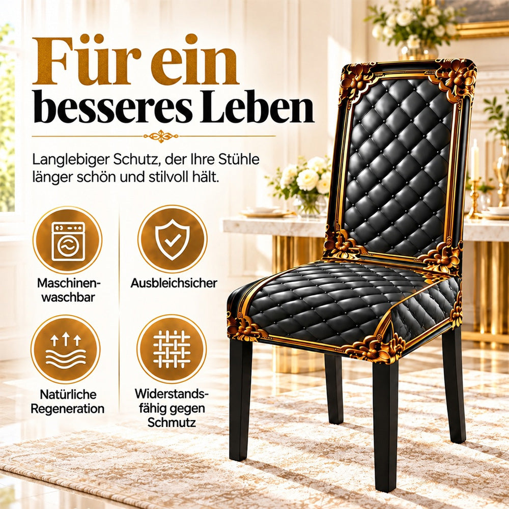 🌸 50 % Rabatt! Elegante Barock-Stuhlhusse – Elastischer Stretch-Bezug für Esszimmerstühle, Edles Design für stilvolle Hochzeiten & Zuhause