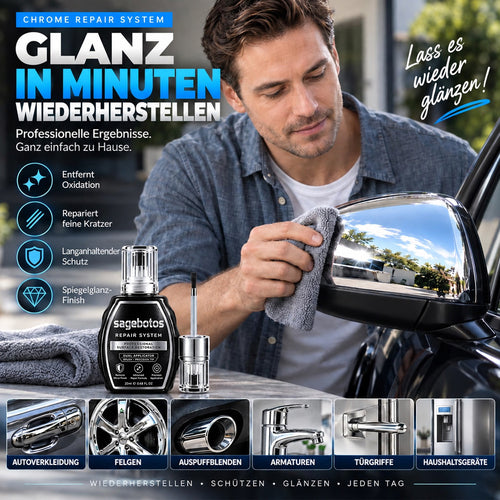 🚗Chrome-Polierstift🖋️ – 💥Verleiht Auto, Motorrad & Haushalt neuen Glanz, lässt matte & angelaufene Metallflächen in Sekunden gepflegter aussehen und schützt langanhaltend vor Wasser, Flecken, Salz & erneutem Anlaufen✨