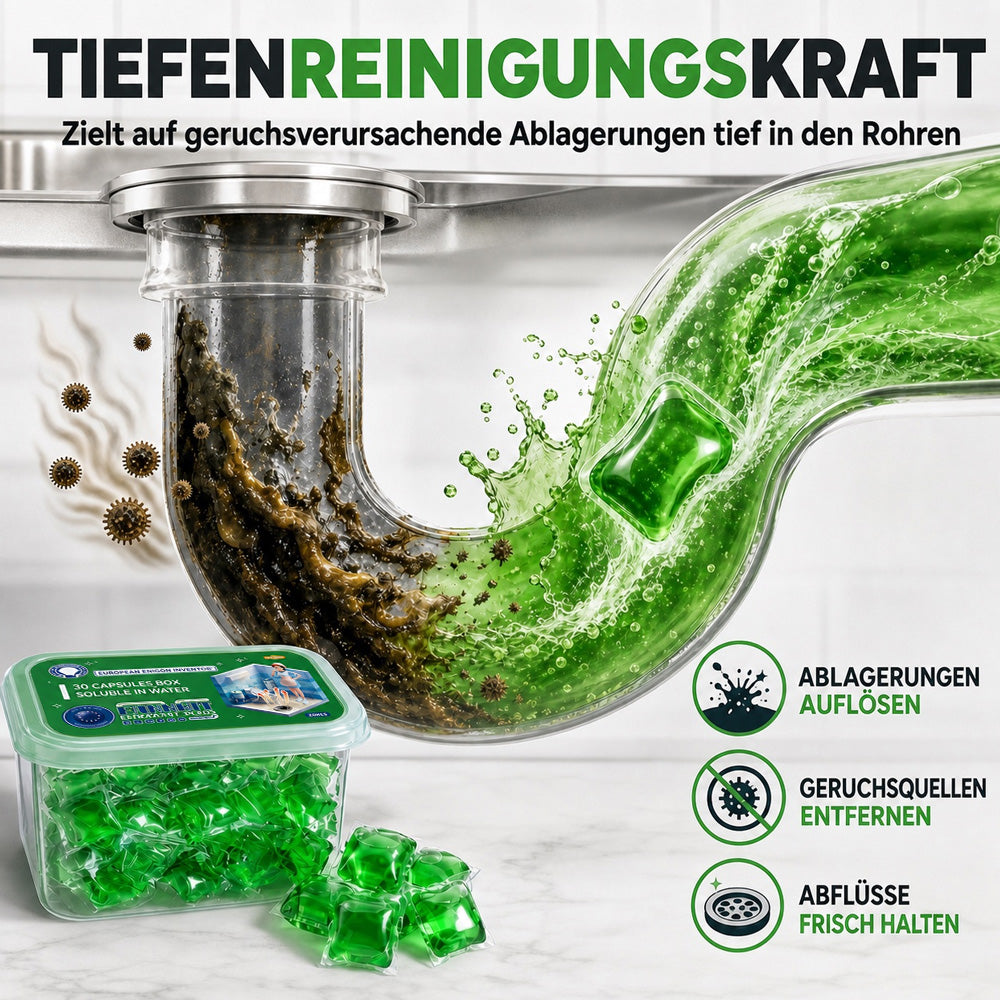 🏠💧 48 % Rabatt! Abfluss‑Deodorant‑Tabs – Bio‑Enzym‑Formel neutralisiert Gerüche direkt an der Quelle. Sofortiger Frischeduft, ohne aggressive Chemikalien. Verabschieden Sie sich von unangenehmen Gerüchen. 🚰✅