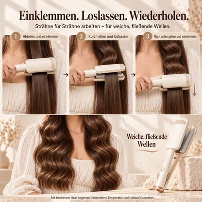 ✨50% RABATT 🌊 32-mm-Welleneisen – Weiche Wellen, voller Glamour! 🌊 4 Temperaturstufen, in ca. 10 Sekunden einsatzbereit, mit Ionen-Technologie