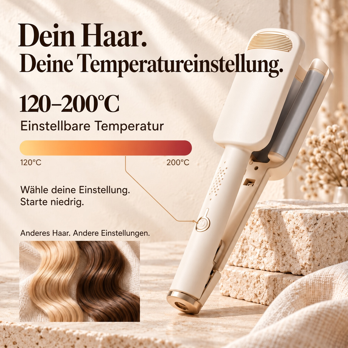 ✨50% RABATT 🌊 32-mm-Welleneisen – Weiche Wellen, voller Glamour! 🌊 4 Temperaturstufen, in ca. 10 Sekunden einsatzbereit, mit Ionen-Technologie