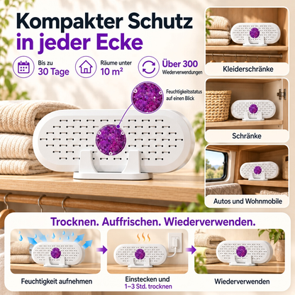 🔥 50% Rabatt  ⏰ Wiederverwendbarer Luftentfeuchter – Tragbarer Feuchtigkeitsabsorber für Zuhause, Kleiderschrank & Badezimmer