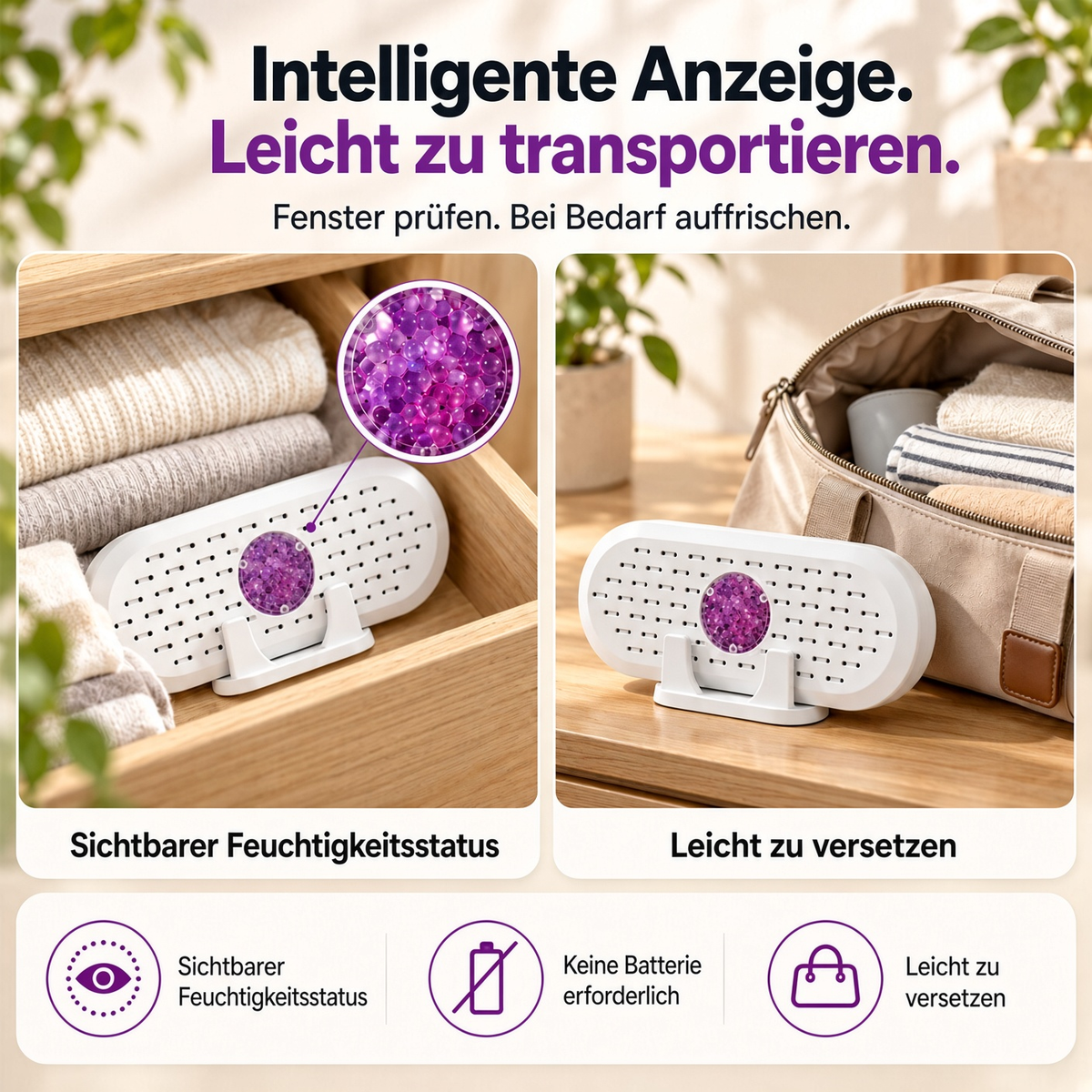 🔥 50% Rabatt  ⏰ Wiederverwendbarer Luftentfeuchter – Tragbarer Feuchtigkeitsabsorber für Zuhause, Kleiderschrank & Badezimmer