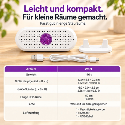 🔥 50% Rabatt  ⏰ Wiederverwendbarer Luftentfeuchter – Tragbarer Feuchtigkeitsabsorber für Zuhause, Kleiderschrank & Badezimmer