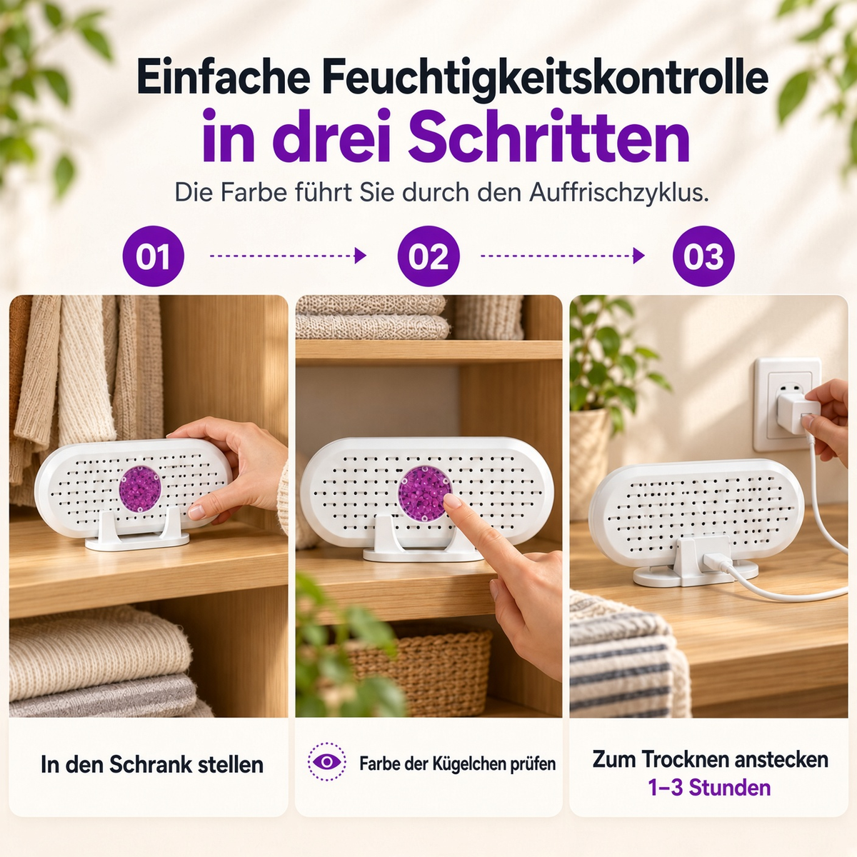 🔥 50% Rabatt  ⏰ Wiederverwendbarer Luftentfeuchter – Tragbarer Feuchtigkeitsabsorber für Zuhause, Kleiderschrank & Badezimmer