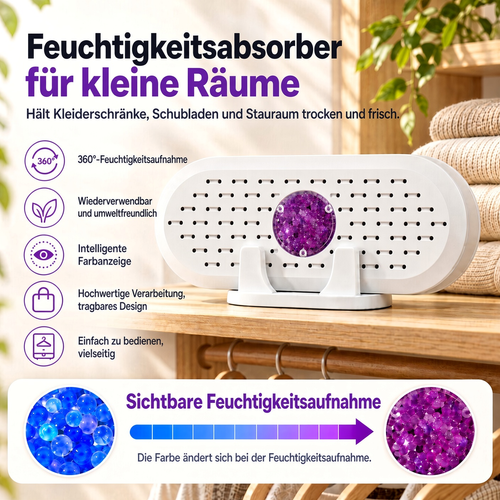 🔥 50% Rabatt  ⏰ Wiederverwendbarer Luftentfeuchter – Tragbarer Feuchtigkeitsabsorber für Zuhause, Kleiderschrank & Badezimmer