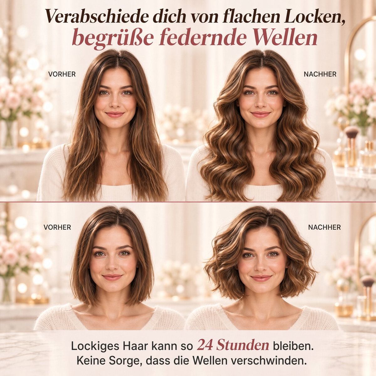 ✨ 💈 50 % RABATT! LIMITIERTES ANGEBOT 💐 Wellen-Lockenstab – Müheloses Styling durch Einklemmen und Halten, spart Zeit bei Ihrem täglichen Styling