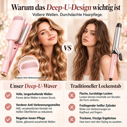 ✨ 💈 50 % RABATT! LIMITIERTES ANGEBOT 💐 Wellen-Lockenstab – Müheloses Styling durch Einklemmen und Halten, spart Zeit bei Ihrem täglichen Styling