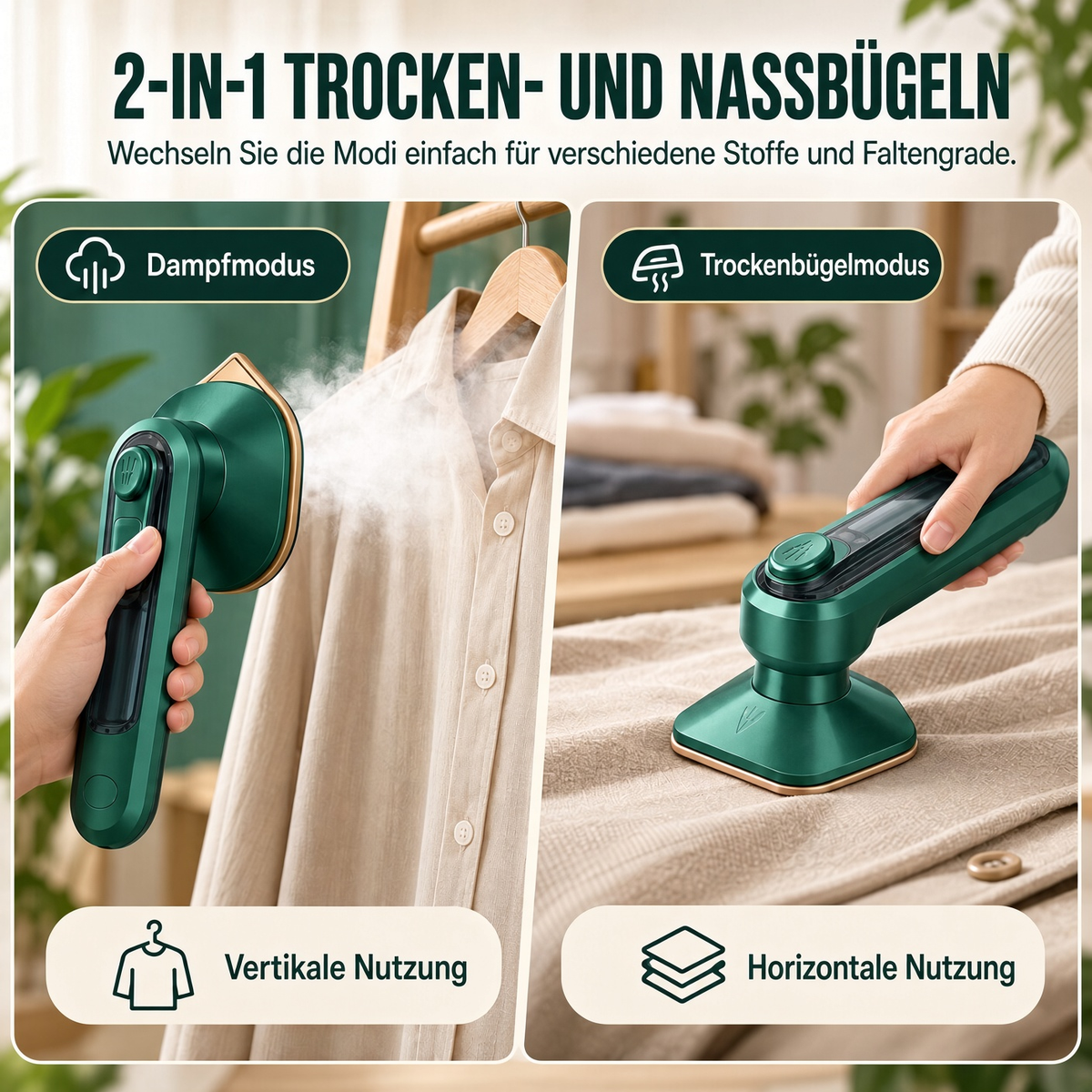 🔥 40% Rabatt – Nur für kurze Zeit! ⏰ ✨ Tragbares Dampfbügeleisen mit schnellem Aufheizen 💨 Nass- & Trockenbügeln für Zuhause und Reisen