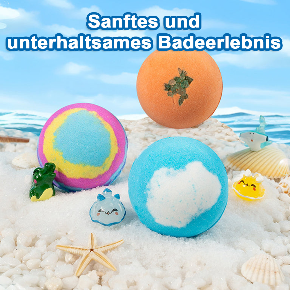 🛁 [12-teiliges Geschenkset mit Badekugeln für Kinder 💙] – 12 Tage lang jeden Tag eine neue Überraschung aus der Unterwasserwelt! 🐳 🎁