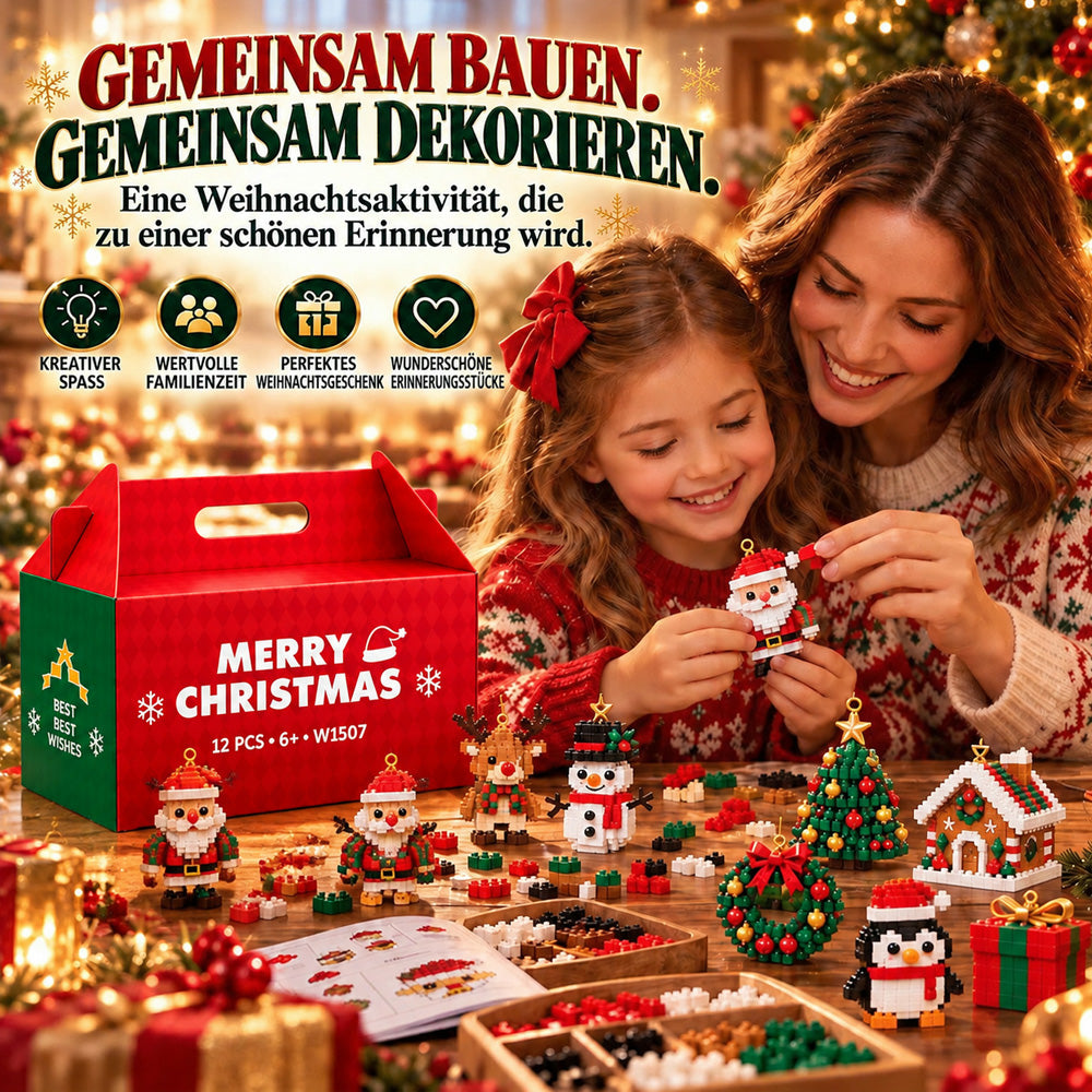 ⏳ Nur heute 49 % sparen – 🎄 12-Tage-Mini-Weihnachts-Bauset zum Selberbauen | 12 einzigartige, festliche Bausets mit Aufhängeschlaufen – perfekt zum Schmücken von Weihnachtsbäumen, Kränzen und festlichen Dekorationen 🧱
