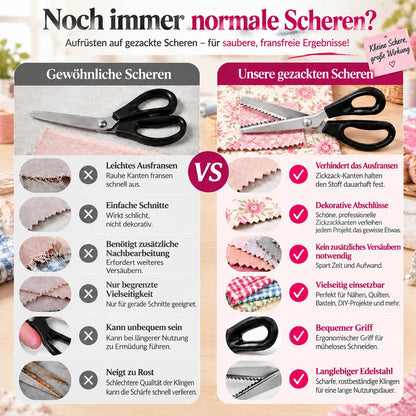✂️ 2er Set Stoffscheren für kreative Kleidung – Fransen entfernen, Kanten veredeln & alte Kleidung neu gestalten