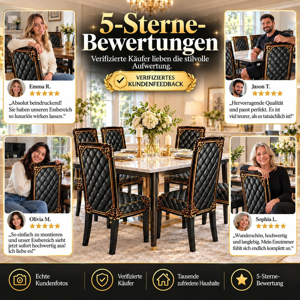 🌸 50 % Rabatt! Elegante Barock-Stuhlhusse – Elastischer Stretch-Bezug für Esszimmerstühle, Edles Design für stilvolle Hochzeiten & Zuhause