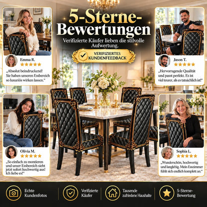 🌸 50 % Rabatt! Elegante Barock-Stuhlhusse – Elastischer Stretch-Bezug für Esszimmerstühle, Edles Design für stilvolle Hochzeiten & Zuhause