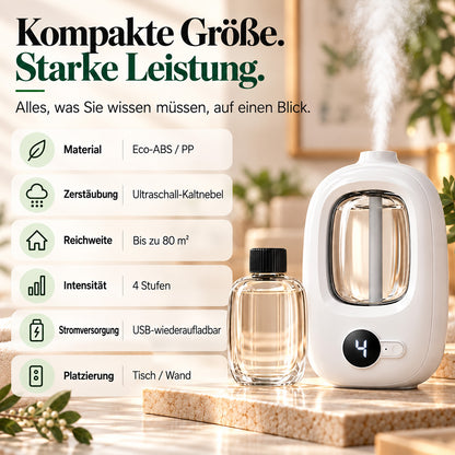 📢📢50 % RABATT! ⏰🎶Kabelloser Aroma-Diffusor mit Sandelholzduft – 4 Timer, leiser Betrieb & elegantes Dufterlebnis🌿💡