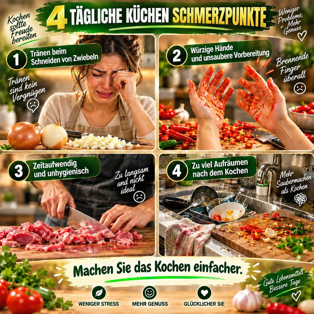 🧄🔄4-in-1 elektrisches Gemüseschneider-Set – kabellose Multifunktions-Küchenmaschine