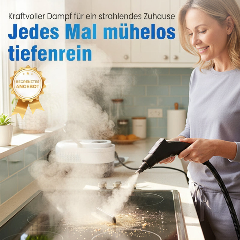 upsell 60% off📢📢50% Rabatt  !!!⏰Hochdruck-Dampfreiniger mit LCD-Display｜Vielseitig für Zuhause, Auto & Küche｜Effektiv gegen Fett & Bakterien✨